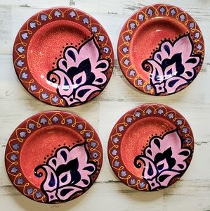 The Cellar by Macy's Salad Plates set of 4 red blue pink yellow